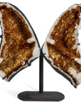 Natural Brazilian Citrine Geode Wings on Custom Stand - 35 in 203 lbs - Xformerz