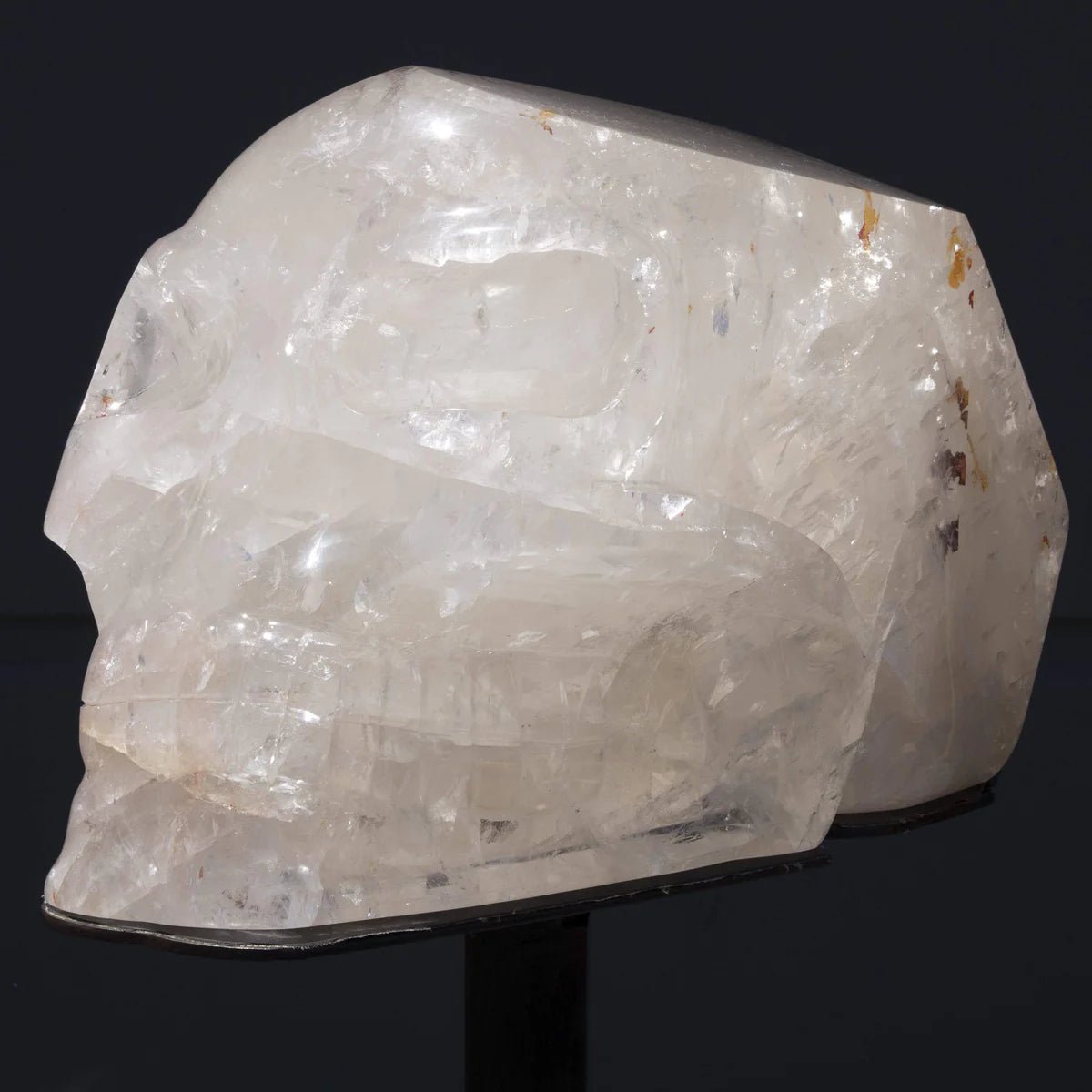 Natural Clear Quartz Skull Carving from Brazil on Custom Stand - 60 618 lbs - Xformerz