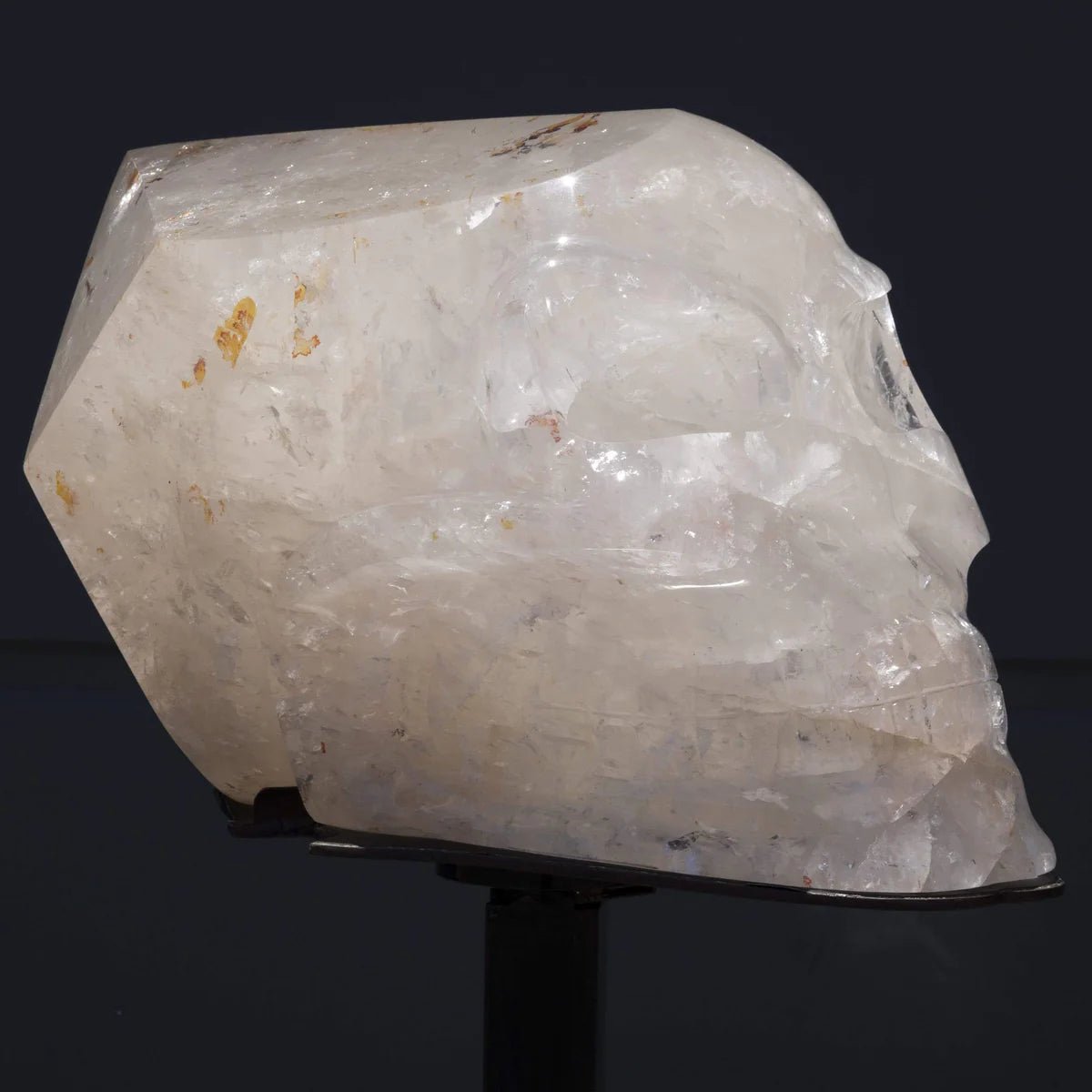 Natural Clear Quartz Skull Carving from Brazil on Custom Stand - 60 618 lbs - Xformerz