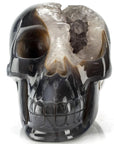 Natural Hand Carved Brazilian Druzy Agate Skull - 5.5 in. / 1,630 grams - Xformerz