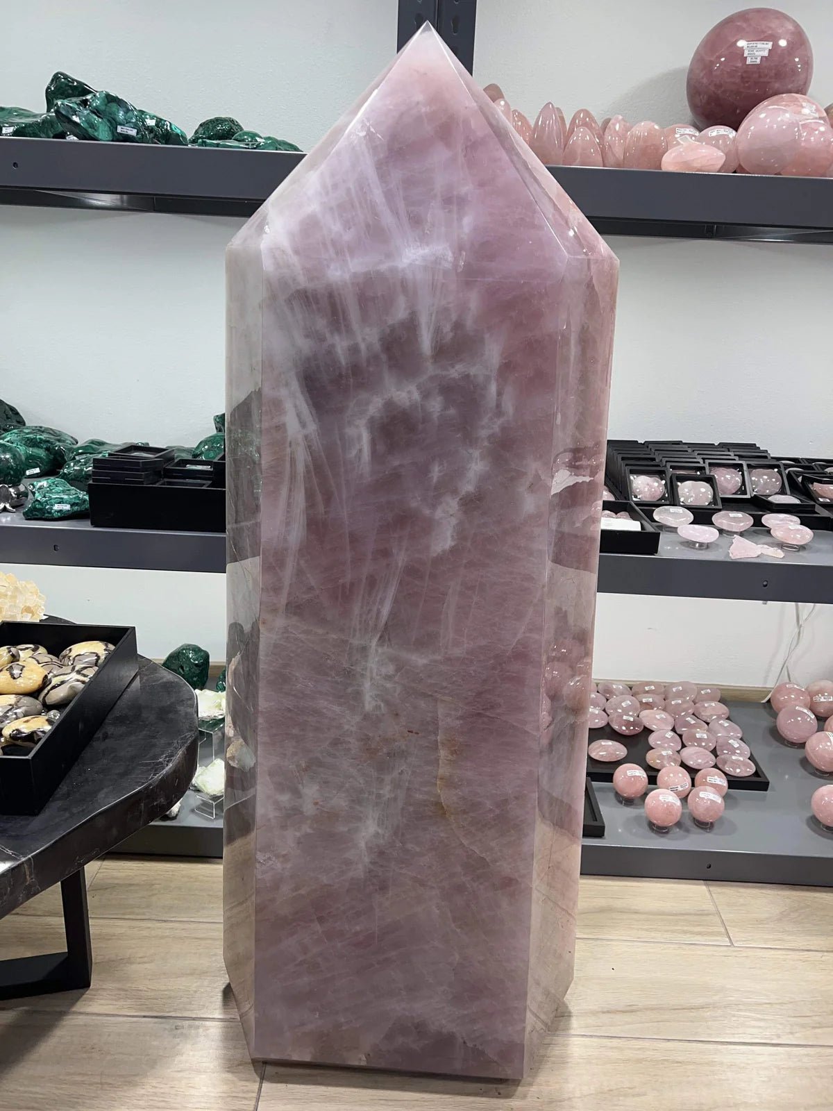 Natural Rose Quartz Obelisk from Brazil - 1,102 lbs 55 - Xformerz