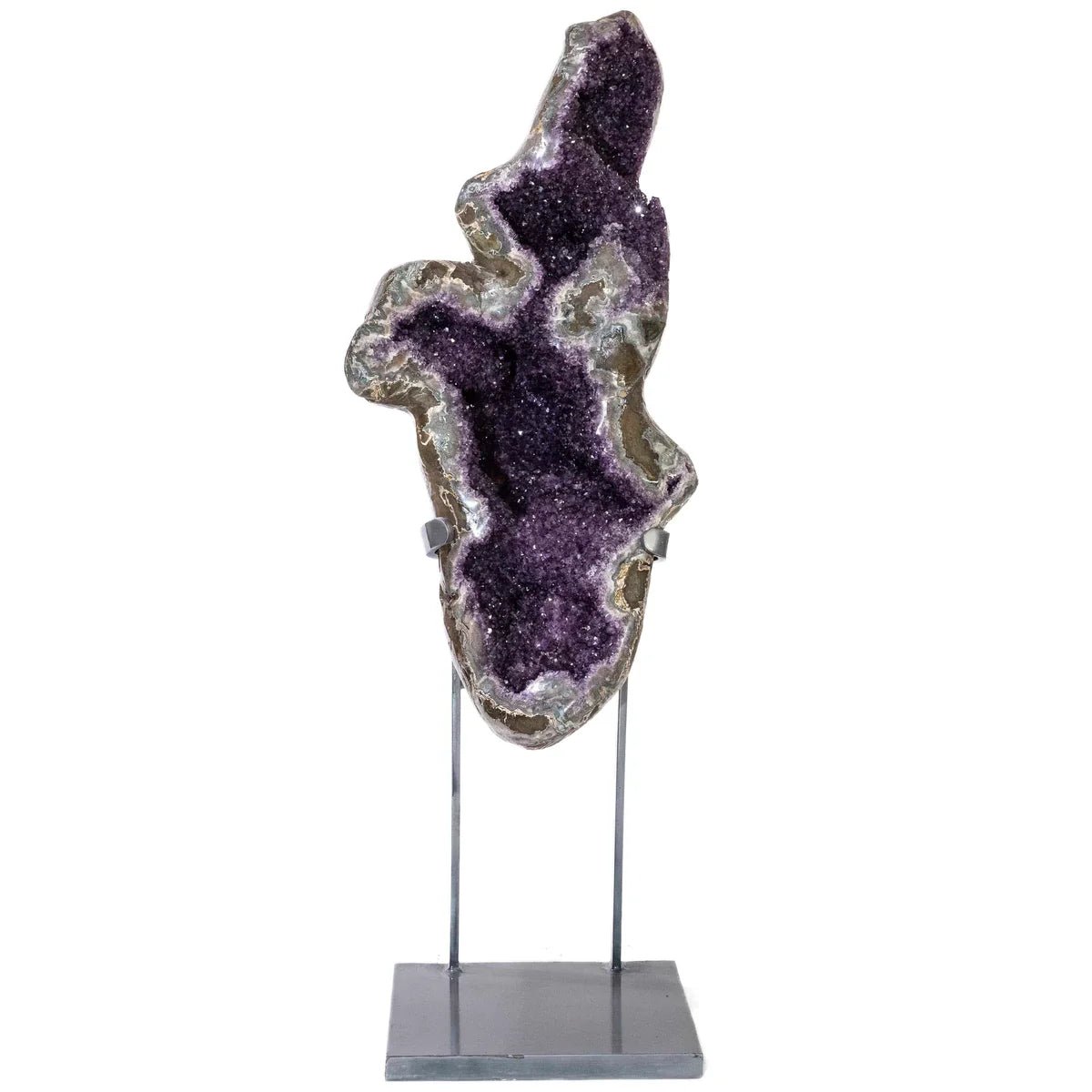 Natural Uruguayan Amethyst Geode on Custom Stand - 58 in 220 lbs - Xformerz