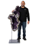 Natural Uruguayan Amethyst Geode on Custom Stand - 58 in 220 lbs - Xformerz