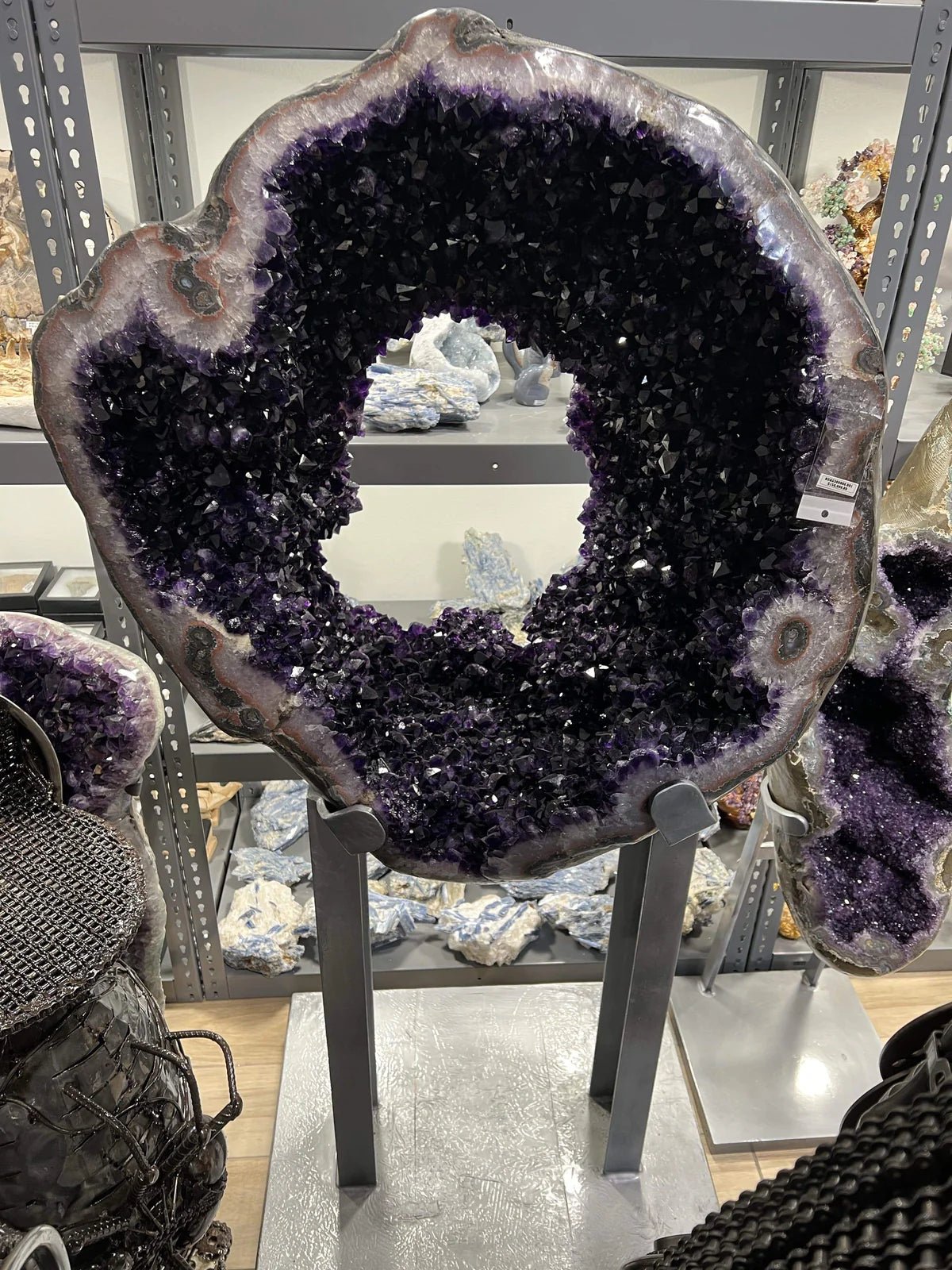 Natural Uruguayan Amethyst Geode on Custom Stand - 73 in 772 lbs - Xformerz