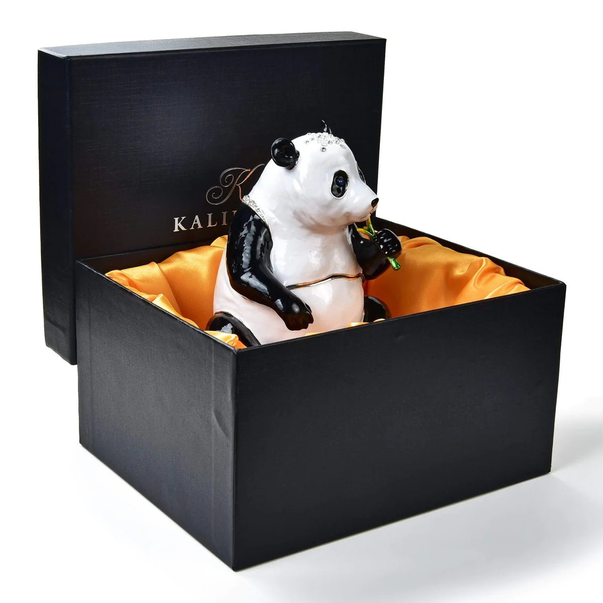 Panda Figurine Keepsake Box made with Crystals - Xformerz