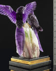 Peter Muller Amethyst Macaw Couple Love Birds Carving on Watermelon Tourmaline Base - Xformerz