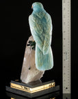 Peter Muller Aquamarine Falcon Love Birds Carving on Quartz and Tourmaline Base - Xformerz