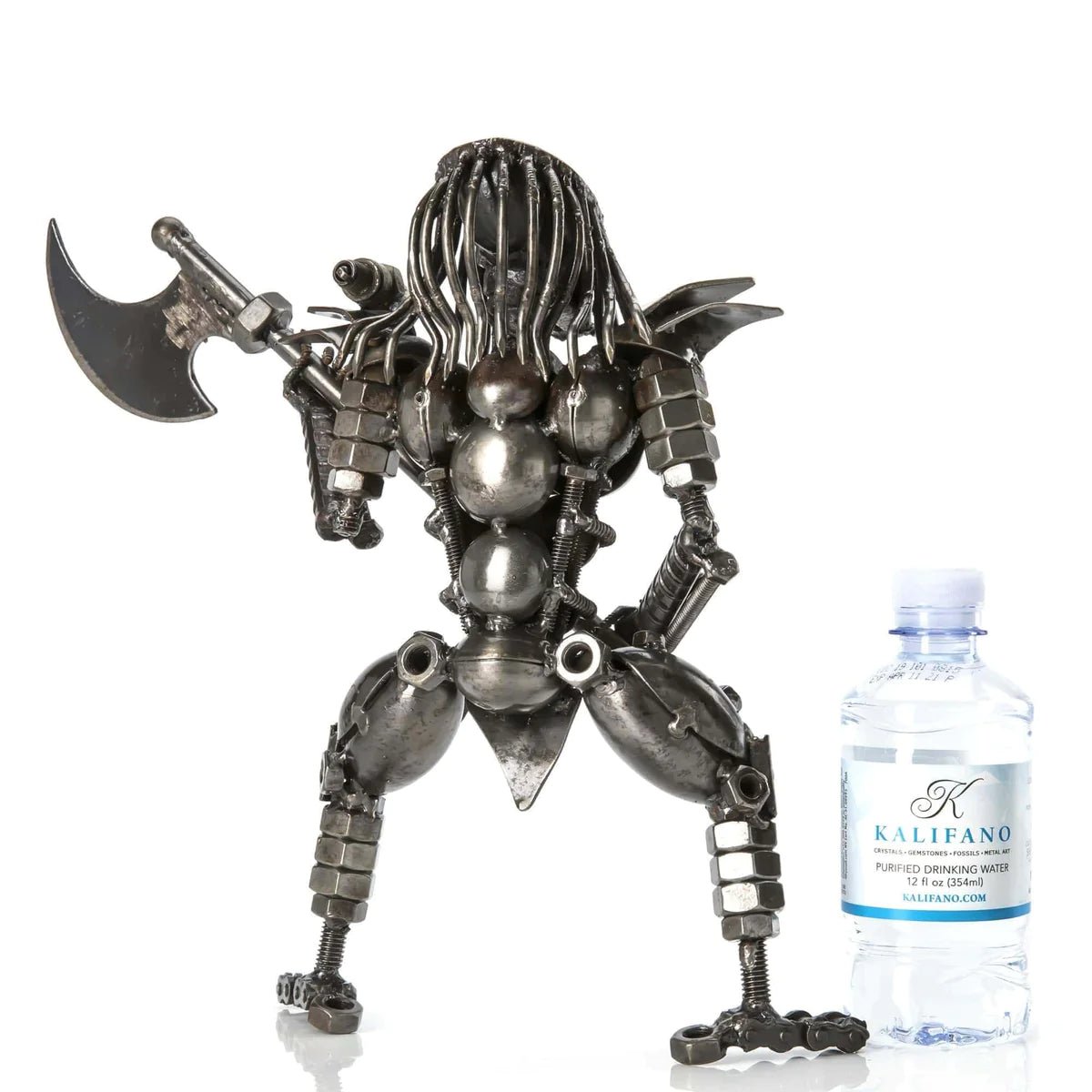 Predator with Battle Axe Inspired Recycled Metal Sculpture - Xformerz