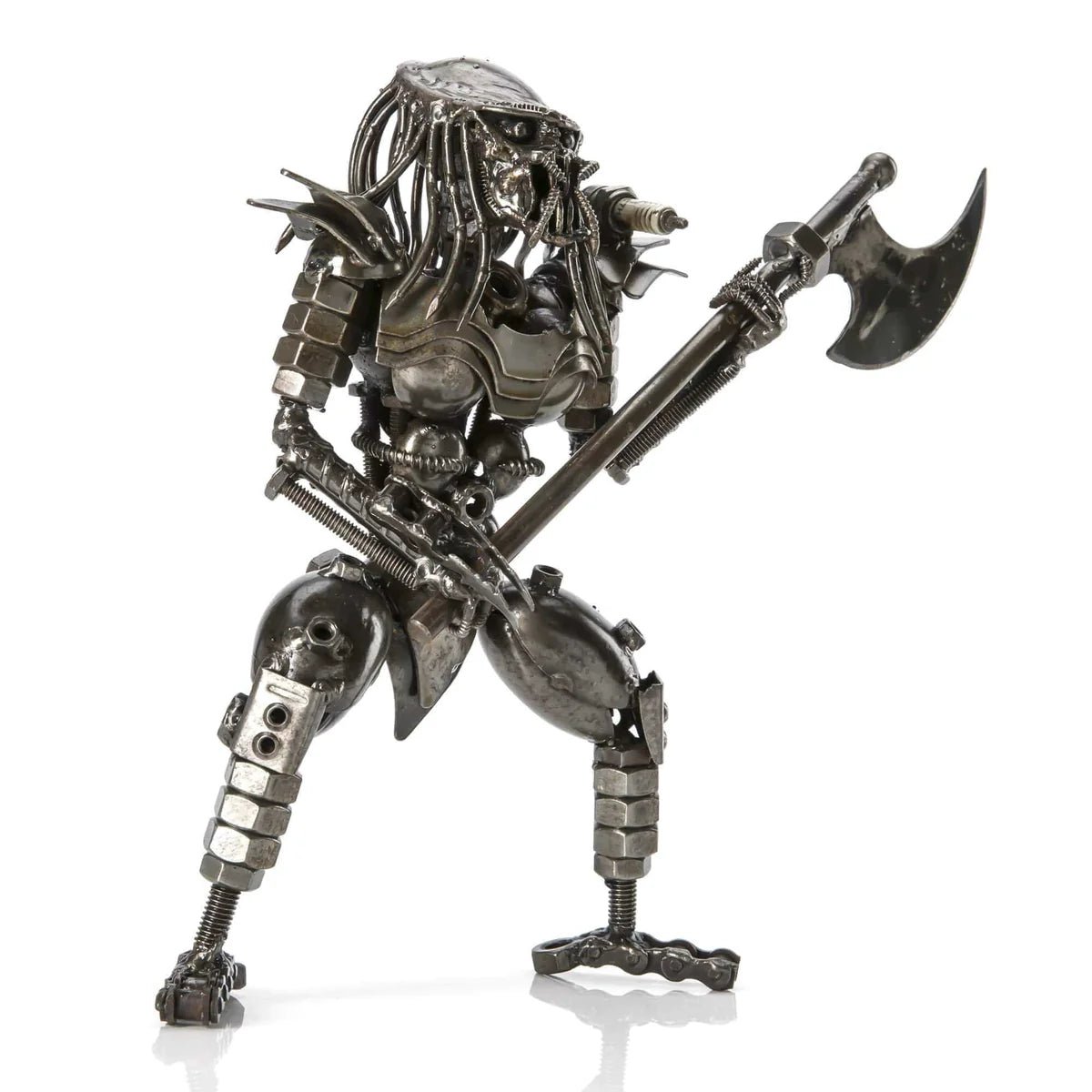 Predator with Battle Axe Inspired Recycled Metal Sculpture - Xformerz