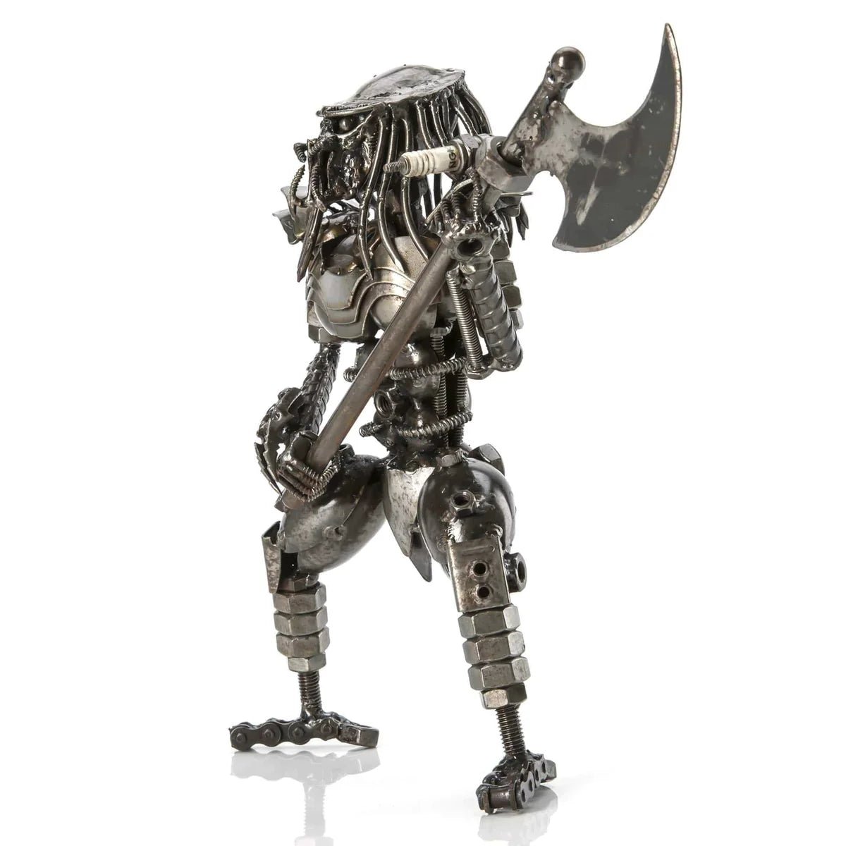 Predator with Battle Axe Inspired Recycled Metal Sculpture - Xformerz