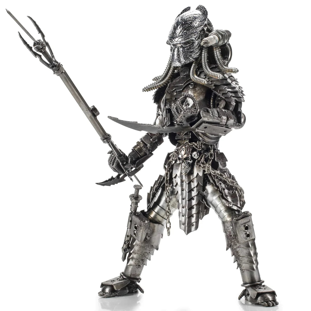 Predator with Brass Inspired Recycled Metal Sculpture - Xformerz