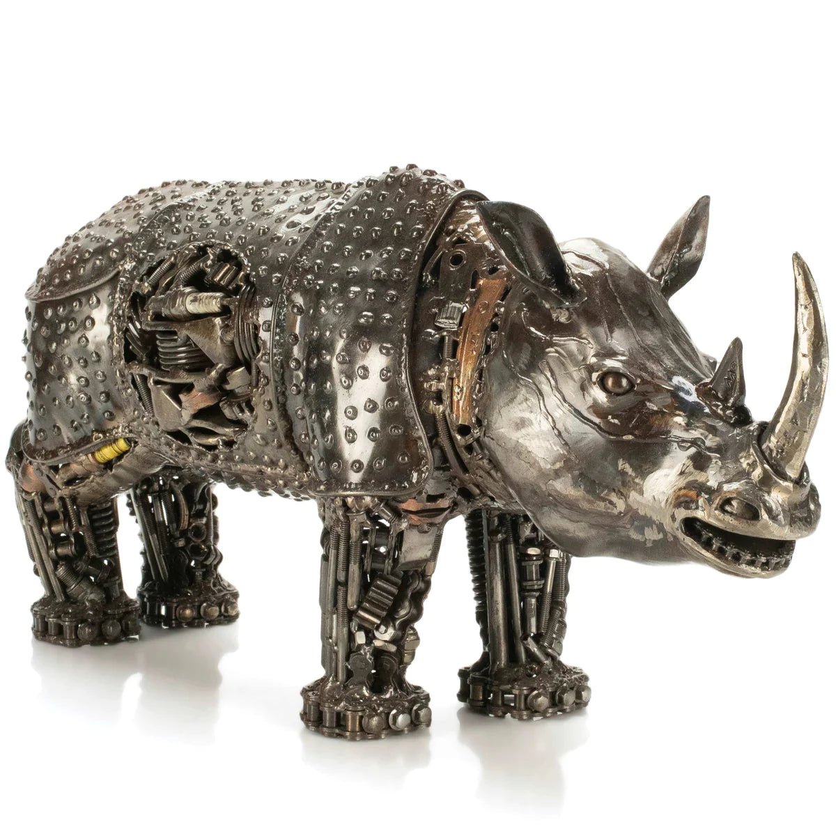 Rhino Inspired Recycled Metal Art Sculpture - Xformerz