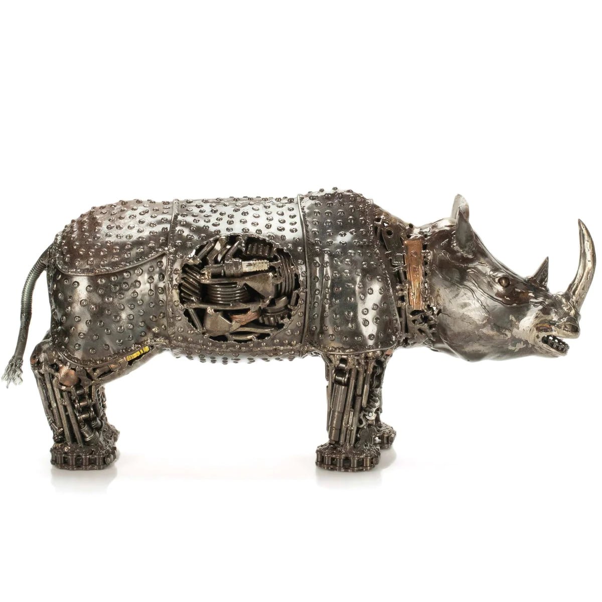 Rhino Inspired Recycled Metal Art Sculpture - Xformerz