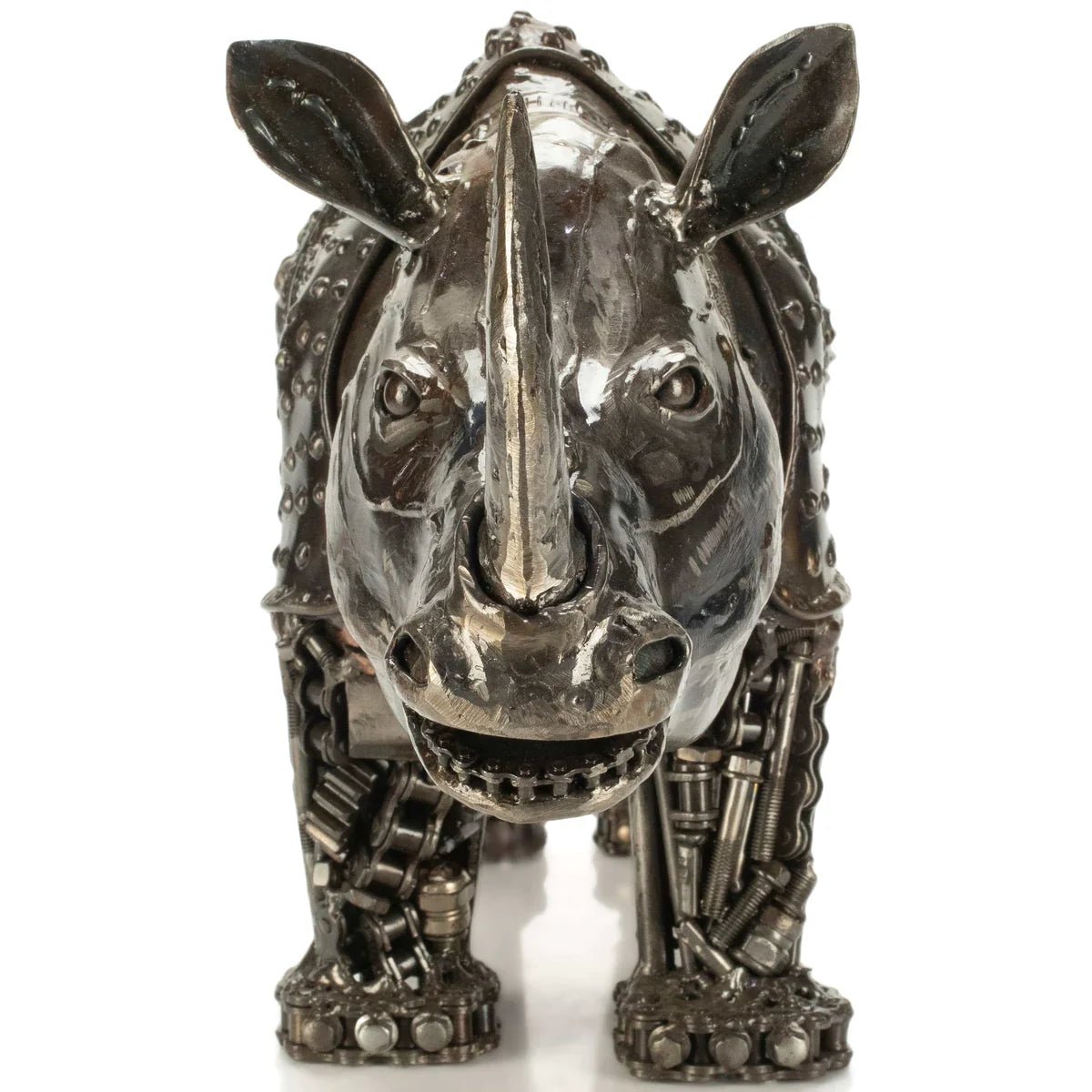 Rhino Inspired Recycled Metal Art Sculpture - Xformerz