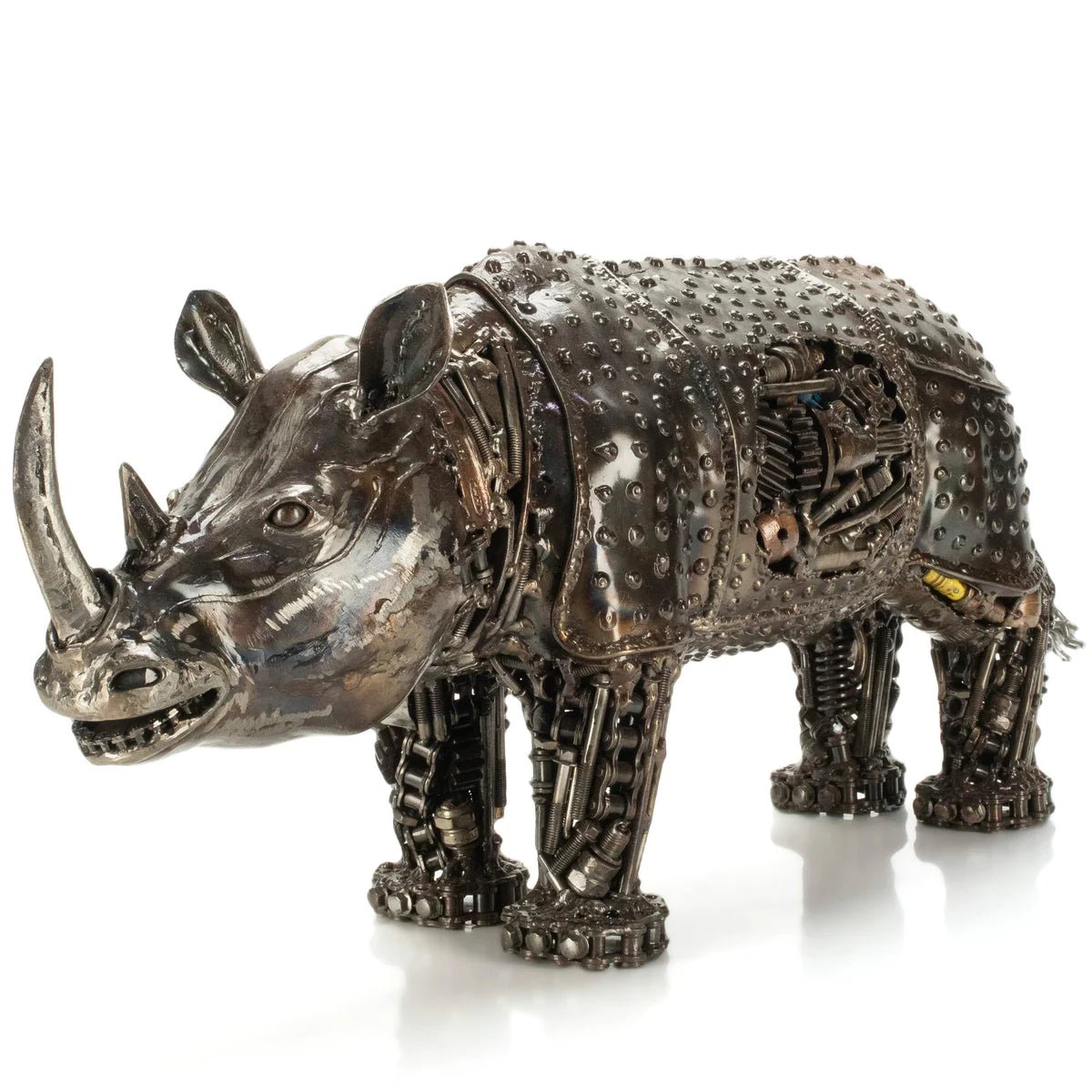 Rhino Inspired Recycled Metal Art Sculpture - Xformerz