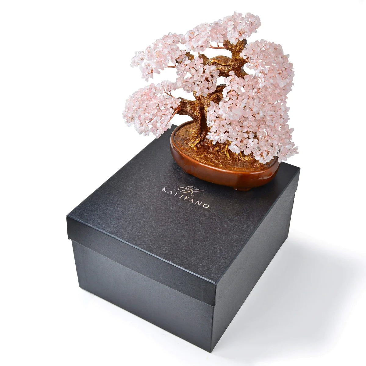 Rose Quartz Bonsai Tree of Life with 1,251 Natural Gemstones - Xformerz