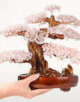 Rose Quartz Bonsai Tree of Life with 1,251 Natural Gemstones - Xformerz