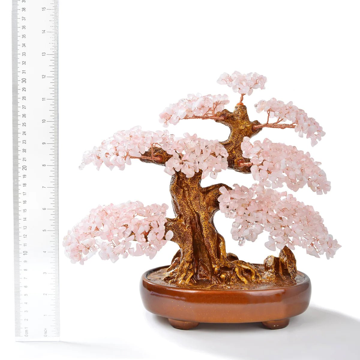 Rose Quartz Bonsai Tree of Life with 1,251 Natural Gemstones - Xformerz