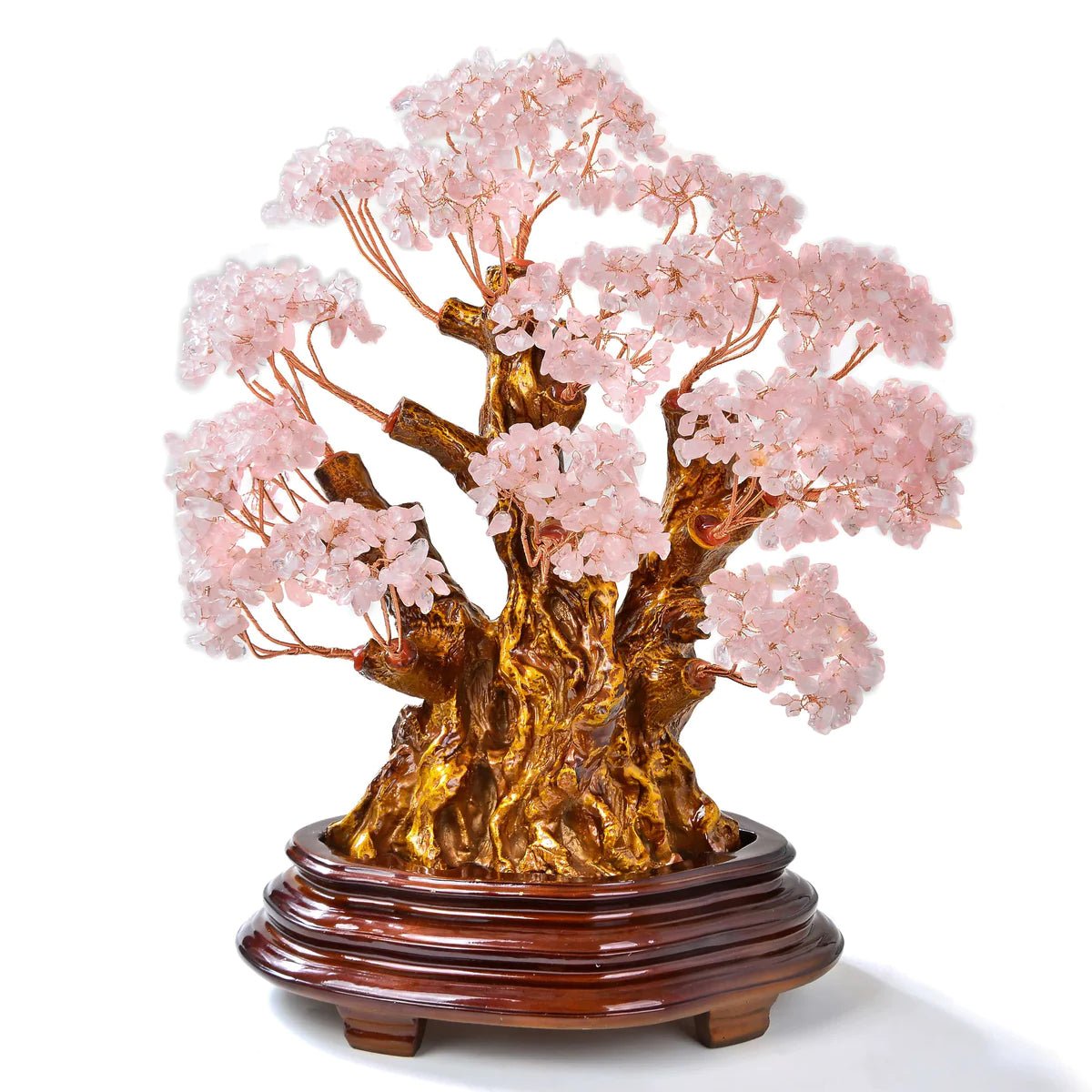 Rose Quartz Tree of Life Centerpiece with over 2,000 Natural Gemstones - Xformerz