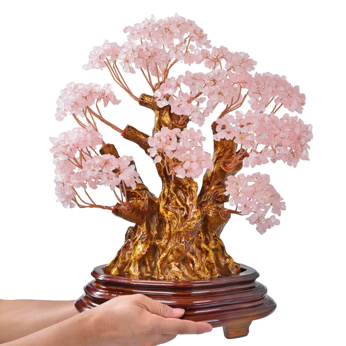 Rose Quartz Tree of Life Centerpiece with over 2,000 Natural Gemstones - Xformerz