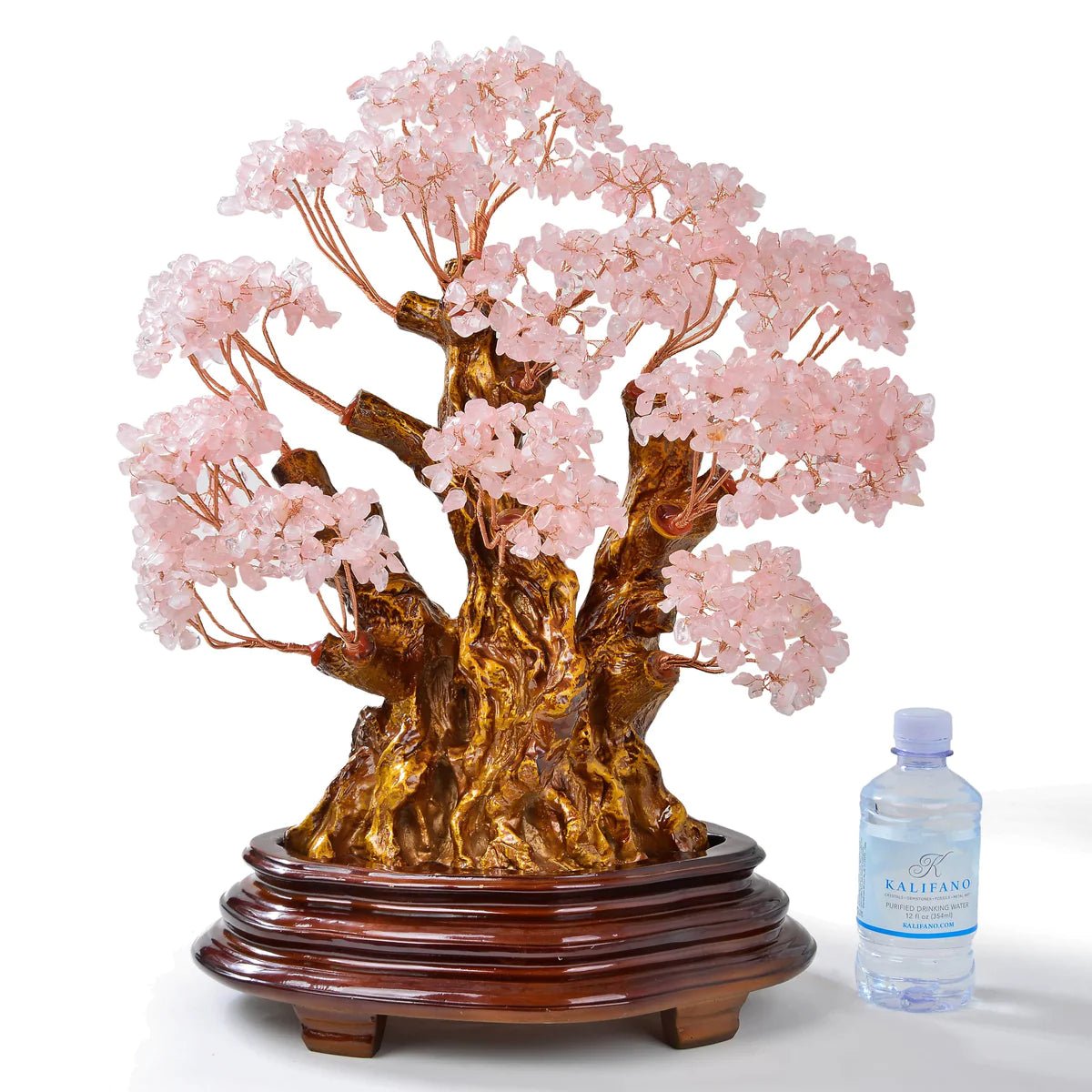 Rose Quartz Tree of Life Centerpiece with over 2,000 Natural Gemstones - Xformerz