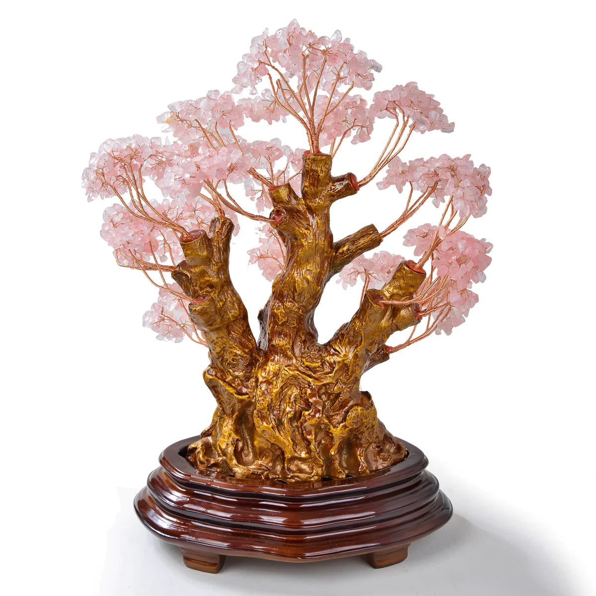 Rose Quartz Tree of Life Centerpiece with over 2,000 Natural Gemstones - Xformerz