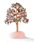 Tourmaline Tree of Life on Rose Quartz Base with 414 Natural Gemstones - Xformerz