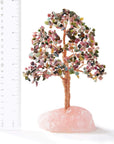 Tourmaline Tree of Life on Rose Quartz Base with 414 Natural Gemstones - Xformerz