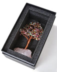 Tourmaline Tree of Life on Rose Quartz Base with 414 Natural Gemstones - Xformerz