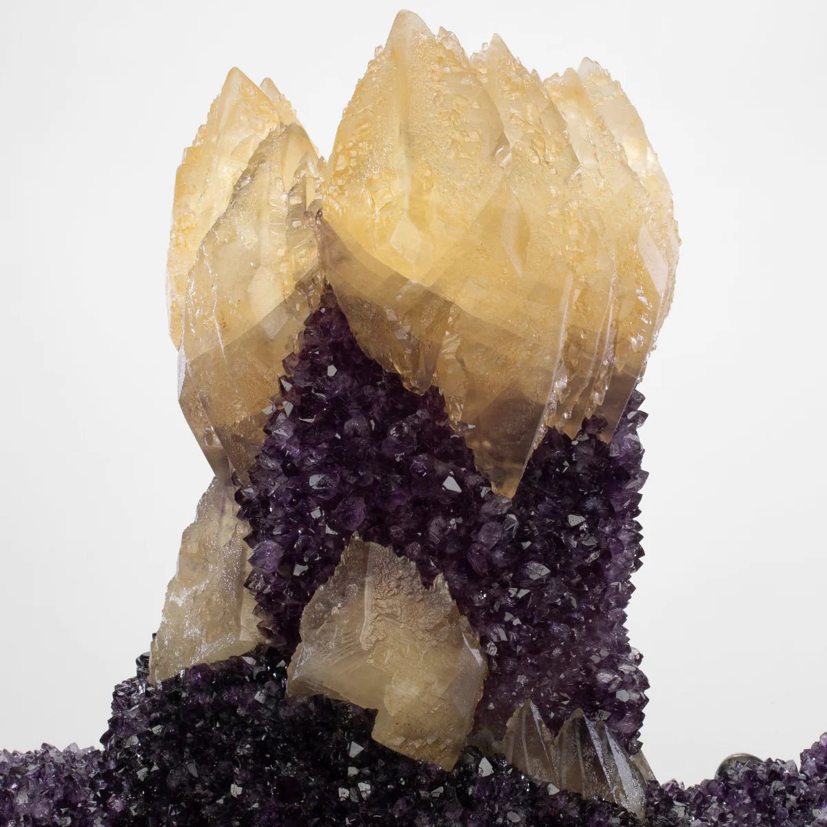 Uruguayan Amethyst Geode Specimen with Natural Rare Calcite Crown - Xformerz