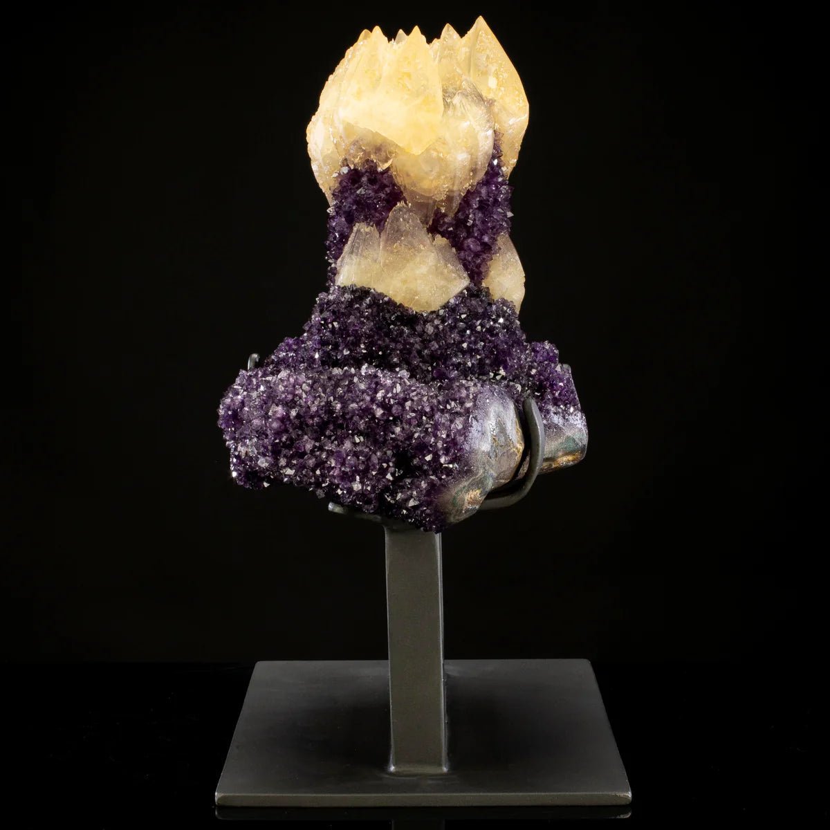 Uruguayan Amethyst Geode Specimen with Natural Rare Calcite Crown - Xformerz