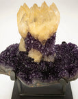 Uruguayan Amethyst Geode Specimen with Natural Rare Calcite Crown - Xformerz