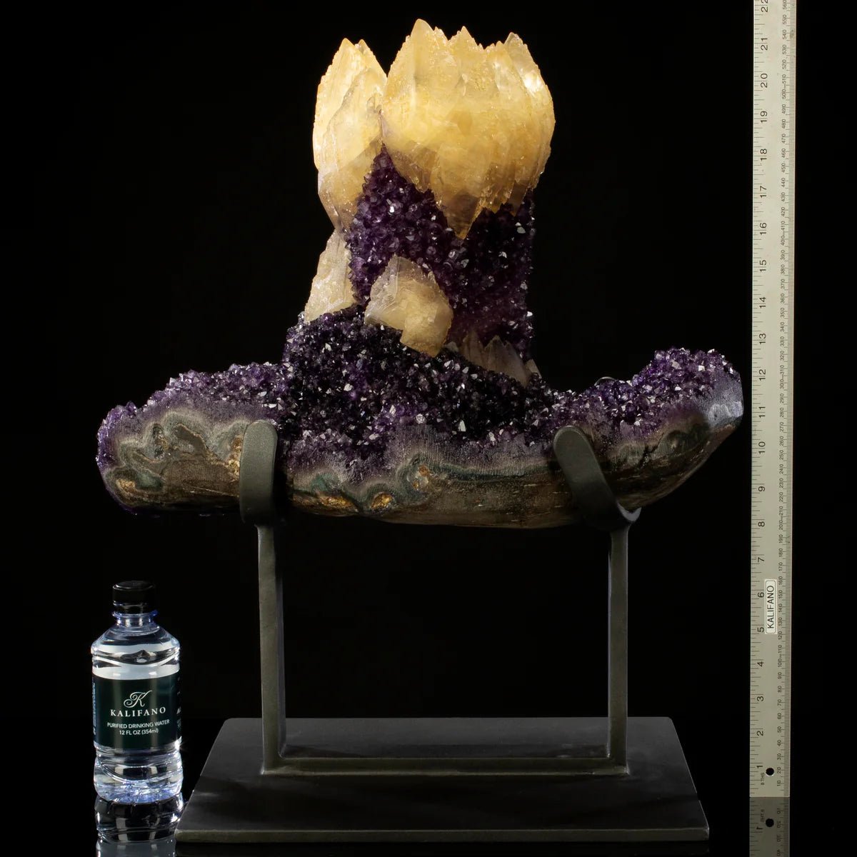 Uruguayan Amethyst Geode Specimen with Natural Rare Calcite Crown - Xformerz