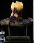 Uruguayan Amethyst Geode Specimen with Natural Rare Calcite Crown - Xformerz