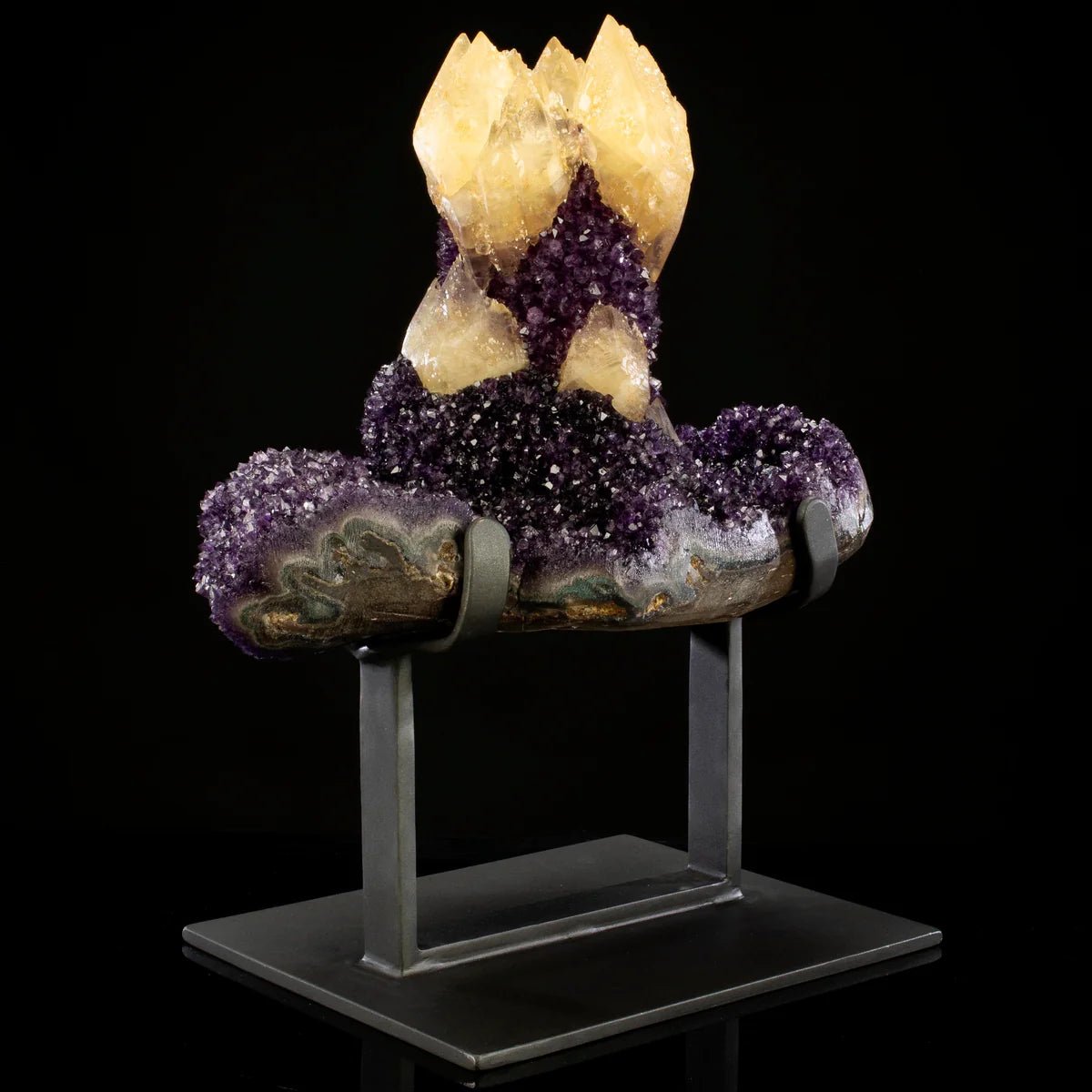 Uruguayan Amethyst Geode Specimen with Natural Rare Calcite Crown - Xformerz