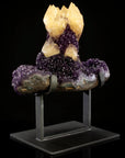 Uruguayan Amethyst Geode Specimen with Natural Rare Calcite Crown - Xformerz