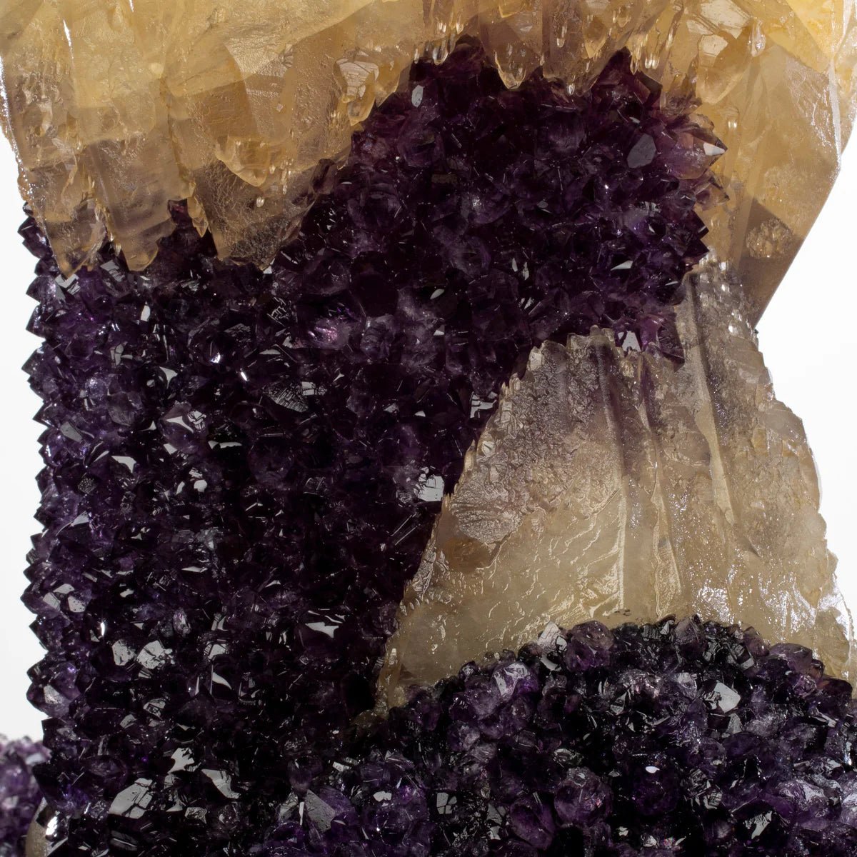 Uruguayan Amethyst Geode Specimen with Natural Rare Calcite Crown - Xformerz