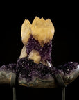 Uruguayan Amethyst Geode Specimen with Natural Rare Calcite Crown - Xformerz