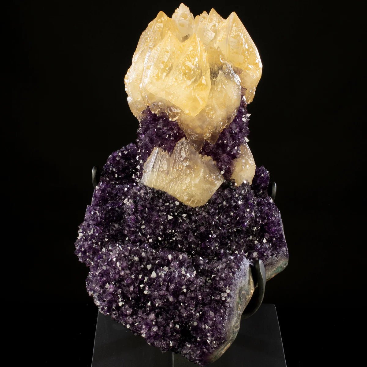 Uruguayan Amethyst Geode Specimen with Natural Rare Calcite Crown - Xformerz