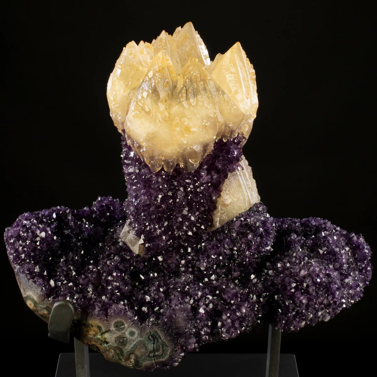 Uruguayan Amethyst Geode Specimen with Natural Rare Calcite Crown - Xformerz