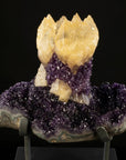 Uruguayan Amethyst Geode Specimen with Natural Rare Calcite Crown - Xformerz