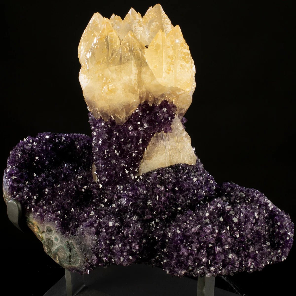 Uruguayan Amethyst Geode Specimen with Natural Rare Calcite Crown - Xformerz