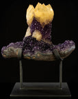 Uruguayan Amethyst Geode Specimen with Natural Rare Calcite Crown - Xformerz