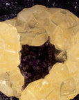 Uruguayan Amethyst Geode Specimen with Natural Rare Calcite Crown - Xformerz