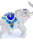 White Elephant Figurine Keepsake Box made with Crystals - Xformerz