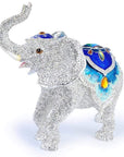 White Elephant Figurine Keepsake Box made with Crystals - Xformerz