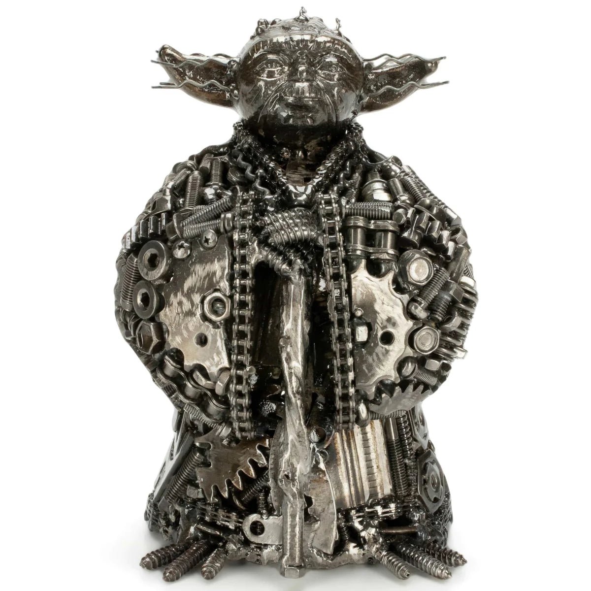 Yoda Inspired Recycled Metal Art Sculpture - Xformerz